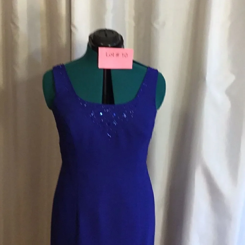 JR NITES a size 8 petite maxi dress with matching short beaded jacket
